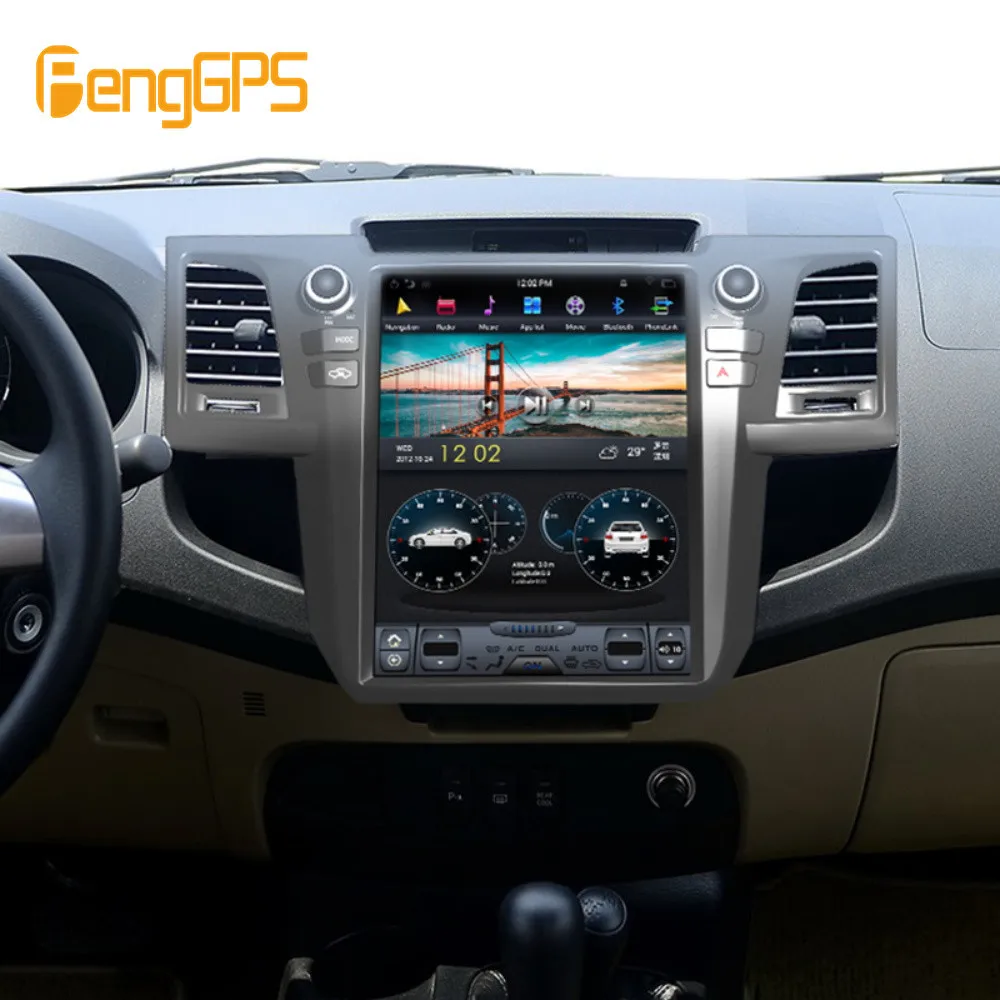 Автомобильный DVD-плеер в стиле Тесла Android 9 0 PX6 4 + 64 ГБ GPS-навигация для Toyota Fortuner