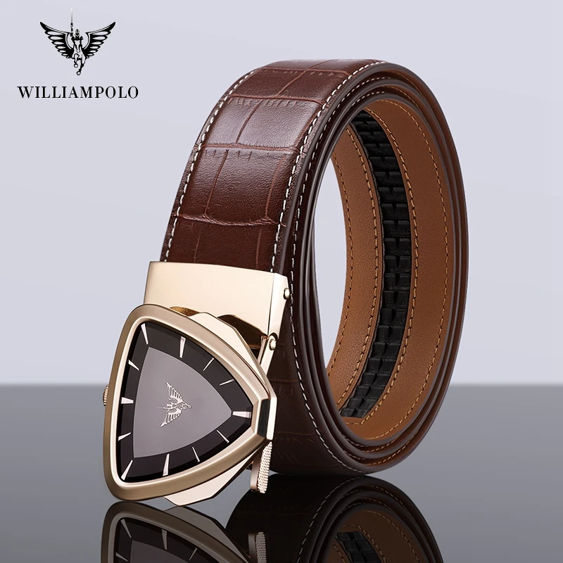 High-end brand belt men's leather automatic buckle fashion business belt young and middle-aged simple and versatile pants belt