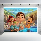 Фон для фотосъемки Luca Disney 125*80 см, тканевый Декор для дома на день рождения, раскладка на тему Pixar Luca, аниме-фигурка, лучший подарок для ребенка