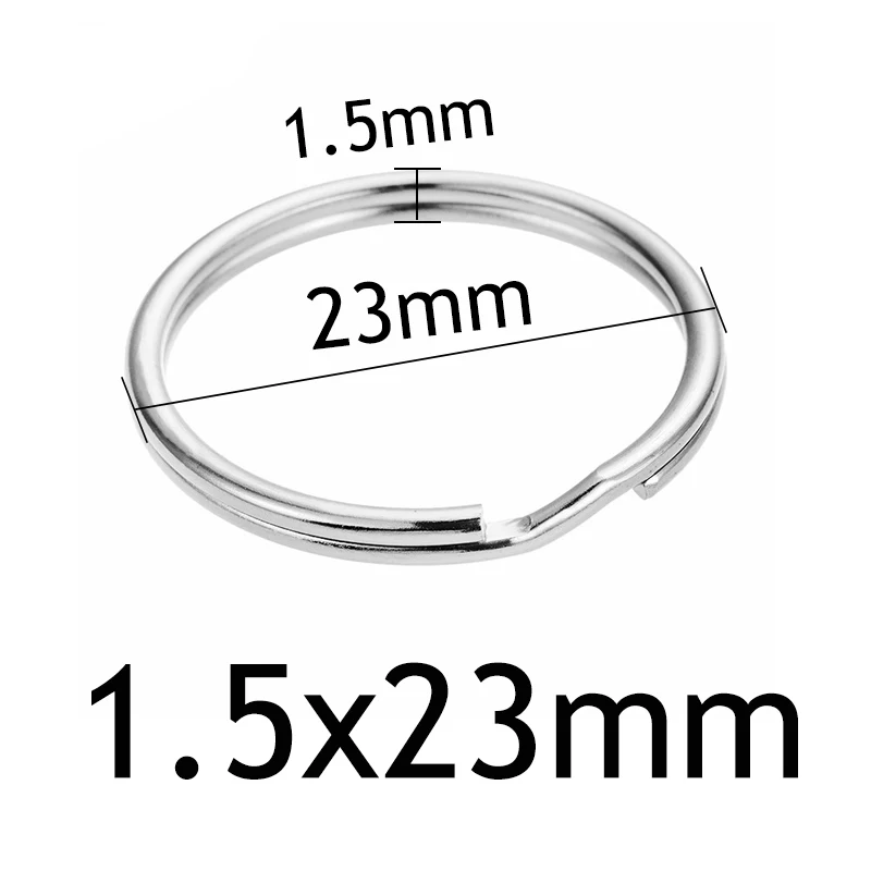 arc 1.5x23mm 10 шт./лот Нержавеющая сталь Отверстие Ключ Брелок для ключей 20/23/25/28/30/32/35 мм Для женщин Сталь круглый Разделение милый брелок подарки для Для мужчин - Цвет: arc 1.5x23mm