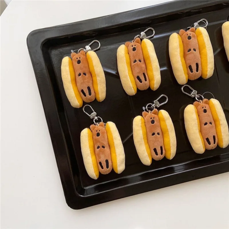 

Cartoon Cute Hot Dog Koala Key Holder Korean Ins Plush Doll Decorative Pendant Kawaii Fashion Backpack Key Chain Children Toy