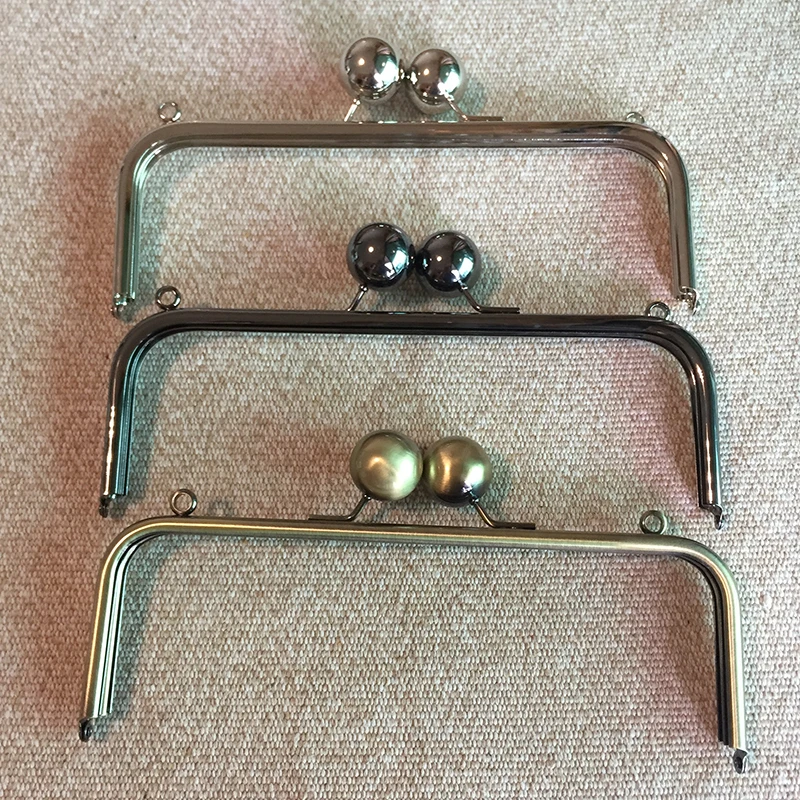 10 inches Metal Purse Frame Handle Clutch Bag Making Kiss Clasp Bags Hardware 2cm big ball metal purse handle 25x9cm | Багаж и сумки