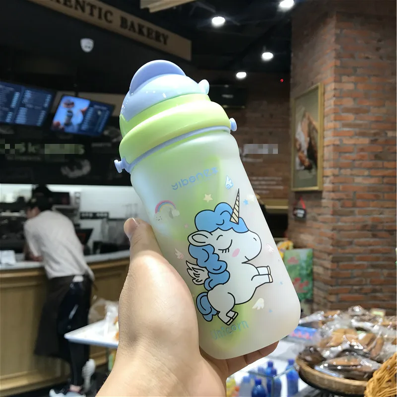 Милая мультяшная детская бутылка для воды с единорогом из ПП пластика без БФА
