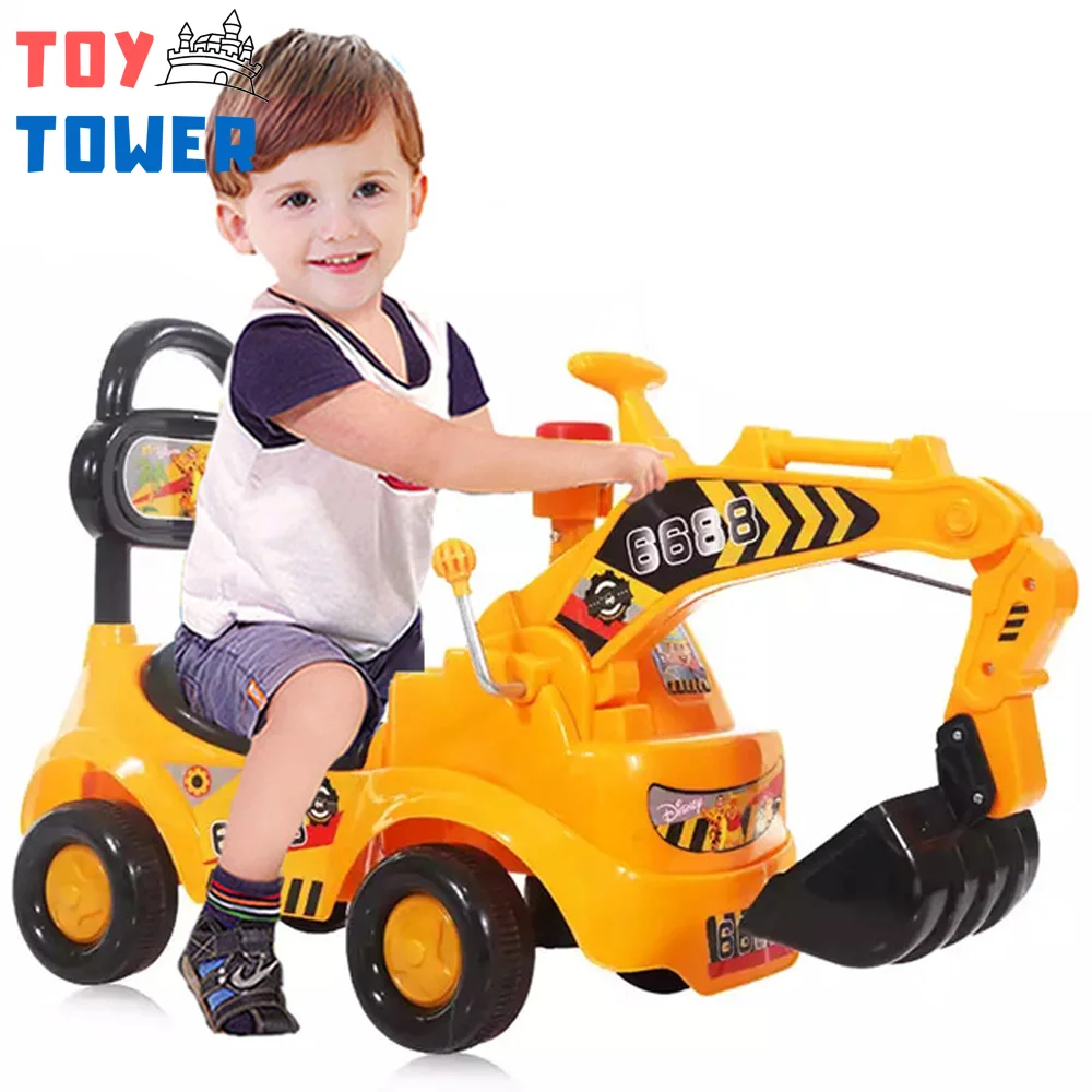 Большой скутер детский экскаватор с музыкальным инженерным