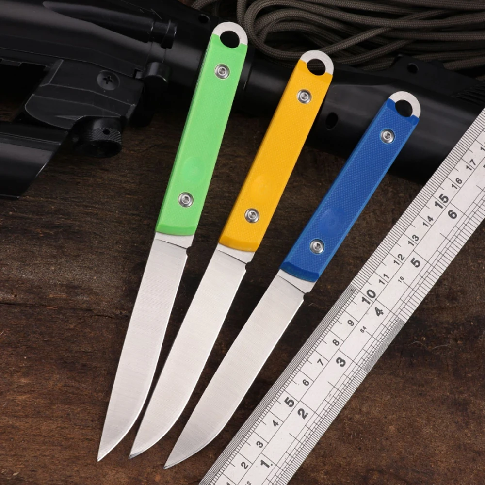 

G10 Kitchen Utility Knives Cook Tool 4CR13MOV Steel Super Sharp Vegetable Fruit Paring Meat Knife Outdoor Portable Tourist Knife