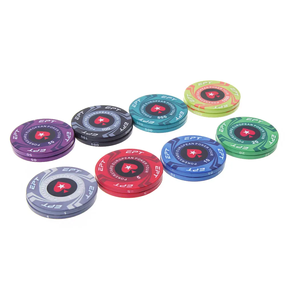2шт EPT керамические покерные фишки европейские Pokers Tour Texas Hold'em монеты казино 4 см