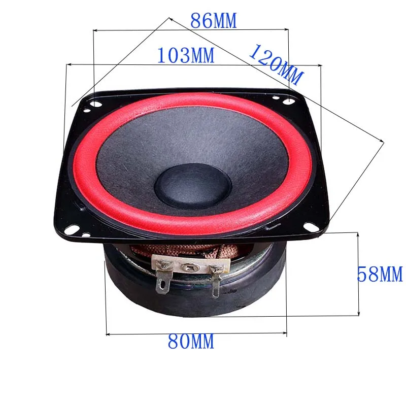 Tenghong 1pcs 4 Inch Full Range Speaker Unit 6 Ohm 50W Treble Medium Bass HIFI Audio Car For Home Theater Loudspeaker - купить по