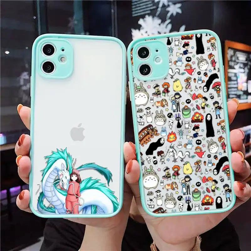 

Totoro Spirited Away Ghibli Miyazaki Anime Phone Cases matte transparent For iphone 13 7 8 11 12 plus mini x xs xr pro max