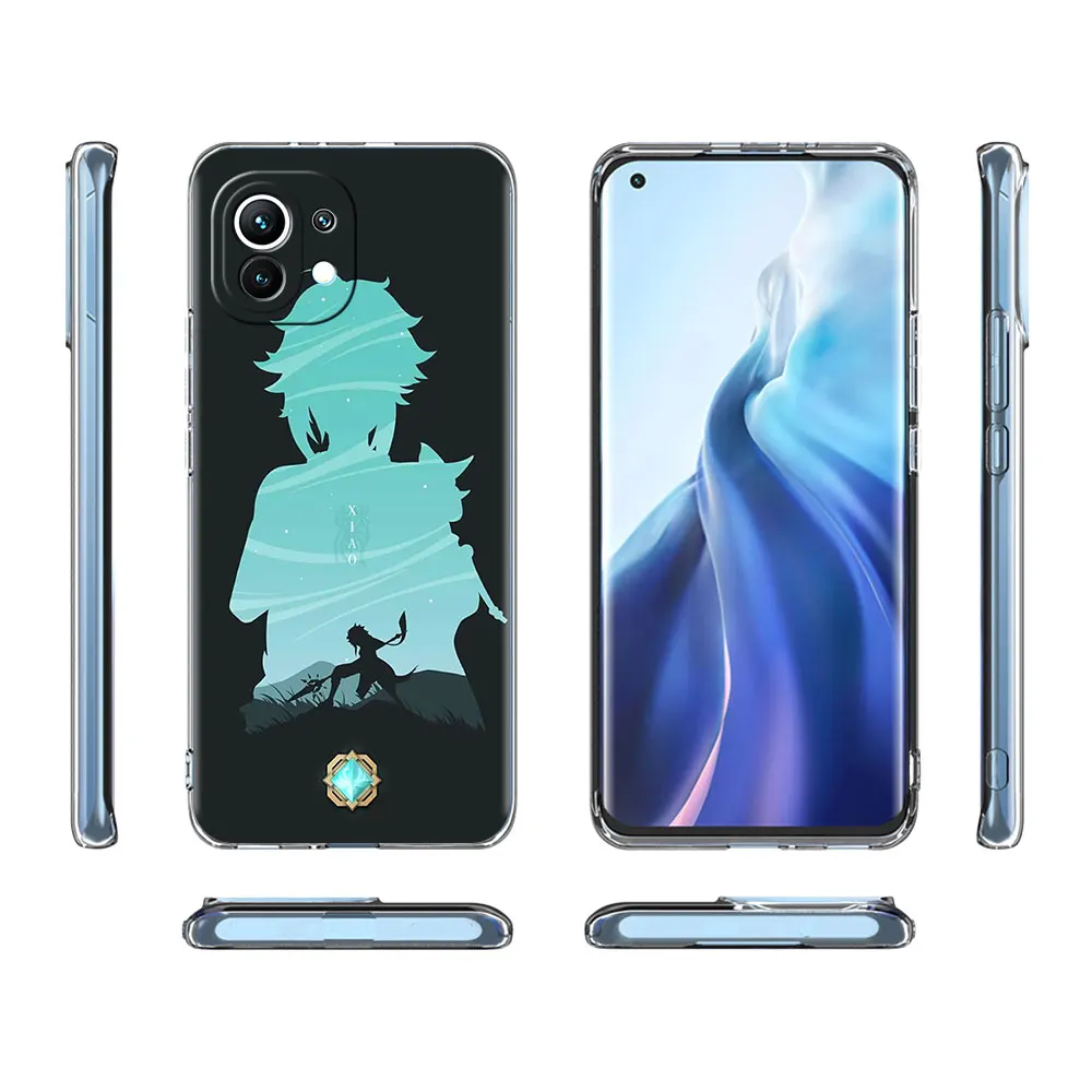 Luxury Capas for Xiaomi Redmi Note 9 9S 8 10 8T 7 9C 9A 7A 8A K40 Pro 9T Clear Case Soft Phone Cover Genshin Impact Anime