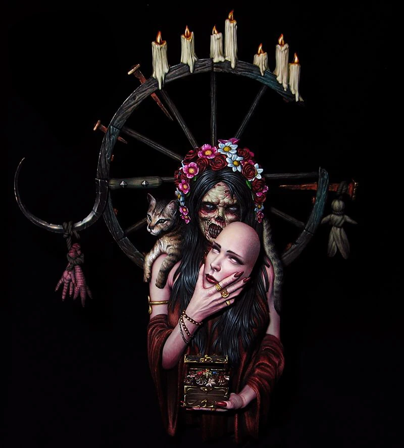 Коллекция 1/10 года старинный воин с маской бюст фотоаксессуары миниатюрный gk