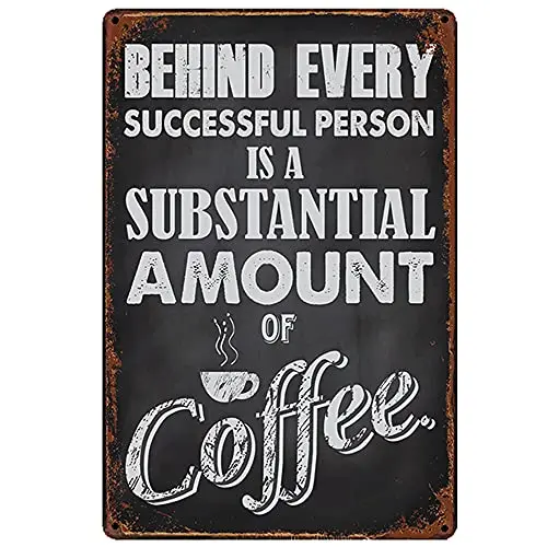 

Free Pintree Original Retro Design Amount of Coffee Tin Metal Signs Wall Art | Thick Tinplate Print Poster Wall Decoration for C