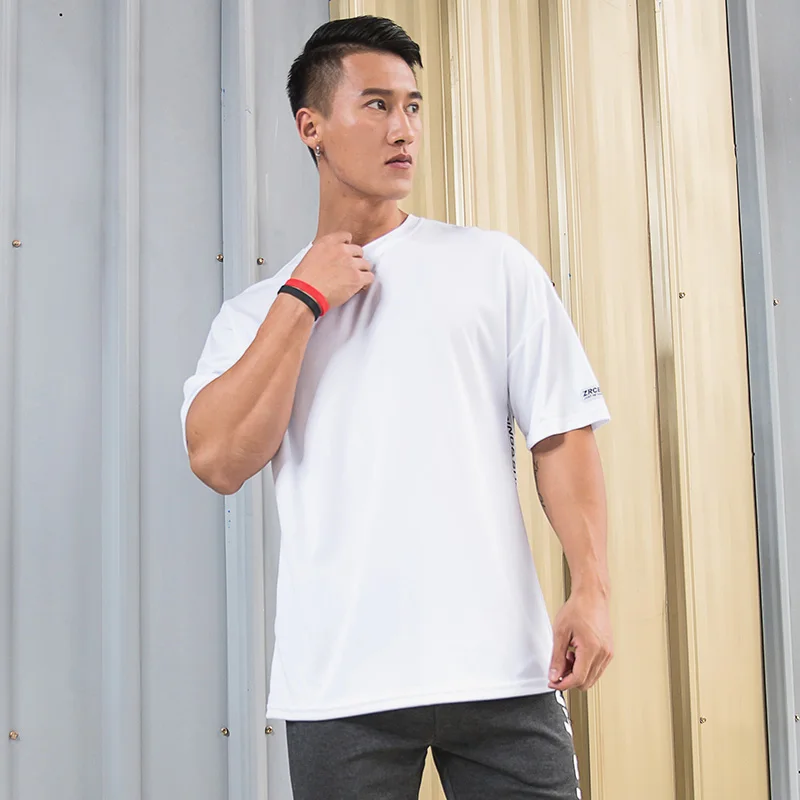 2020Fashion t-shirt Mens Short Sleeves T-Shirt Fitness Casual Print Letter Tees Men's Streetwear Shirt Bodybuilding hip hop Top | Мужская