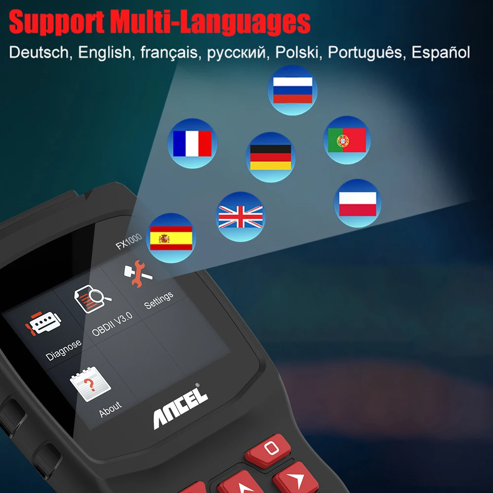 Ancel FX1000 OBD2 автомобильный сканер инструмент для DPF Oil SAS BMS Reset BMW Benz VW Audi Hyundai Toyota