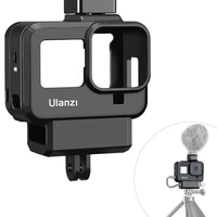 ulanzi g8 9 plastic cage case vlogging w microphone cold shoe mount len filter adapter action camera vlog accessory for gopro 8
