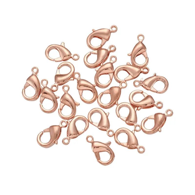 100 шт. розовое золото латунь металлический коготь омаров застежки браслет крючки