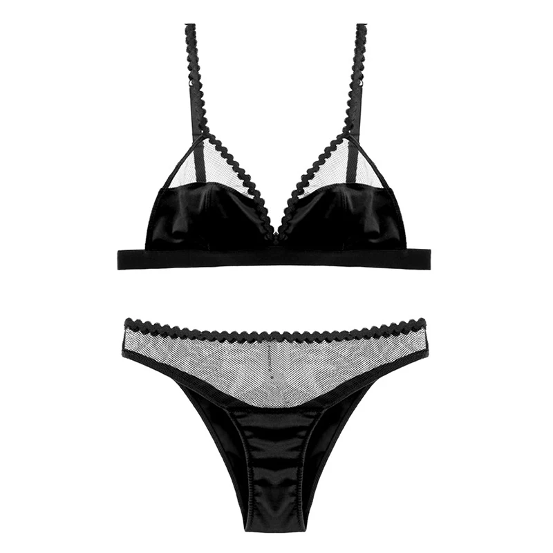 Привлекательный сетчатый Бархатный комплект с французским бралеттом в стиле