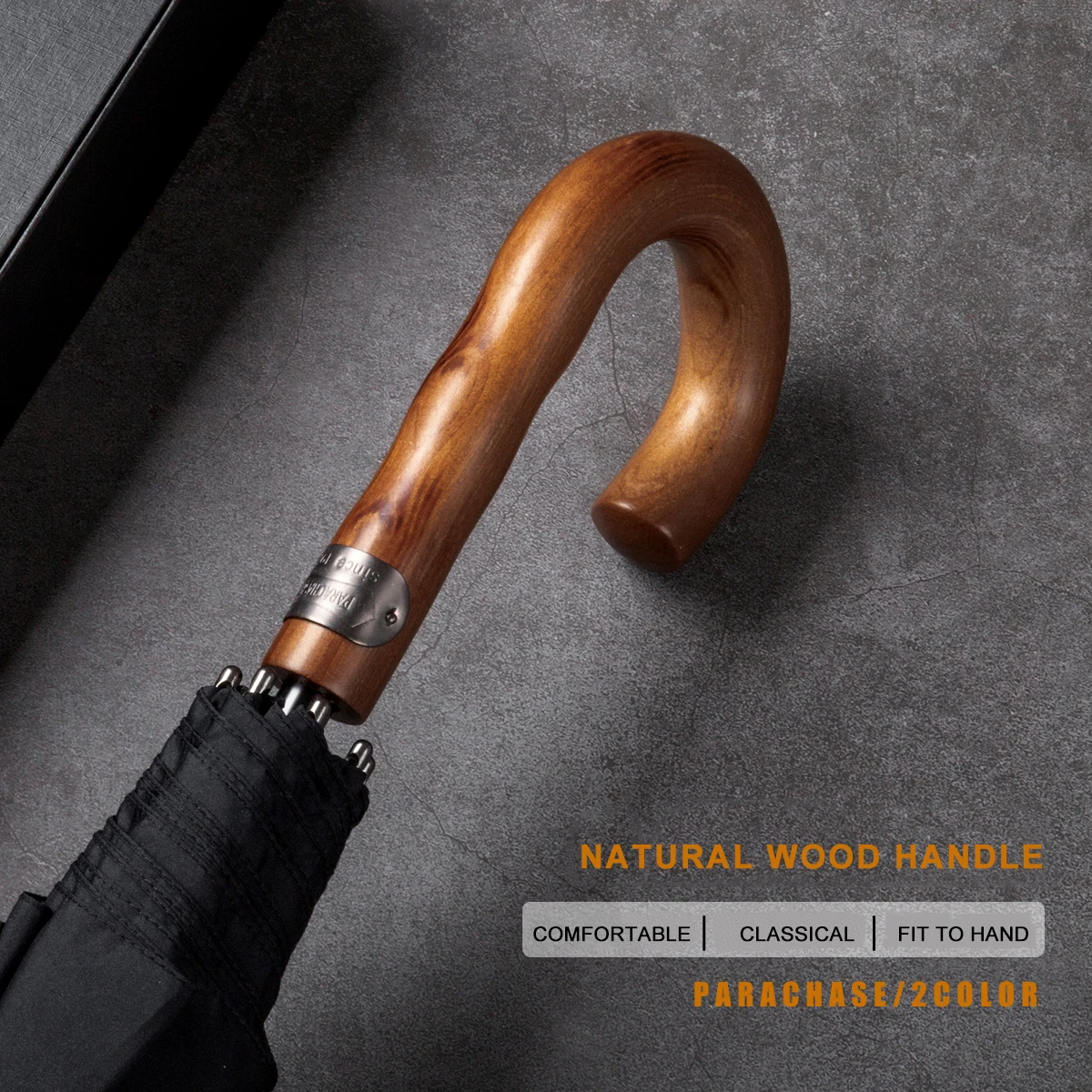 Деревянная щетка с длинной ручкой Зонт от дождя для женщин большой деревянной Clear