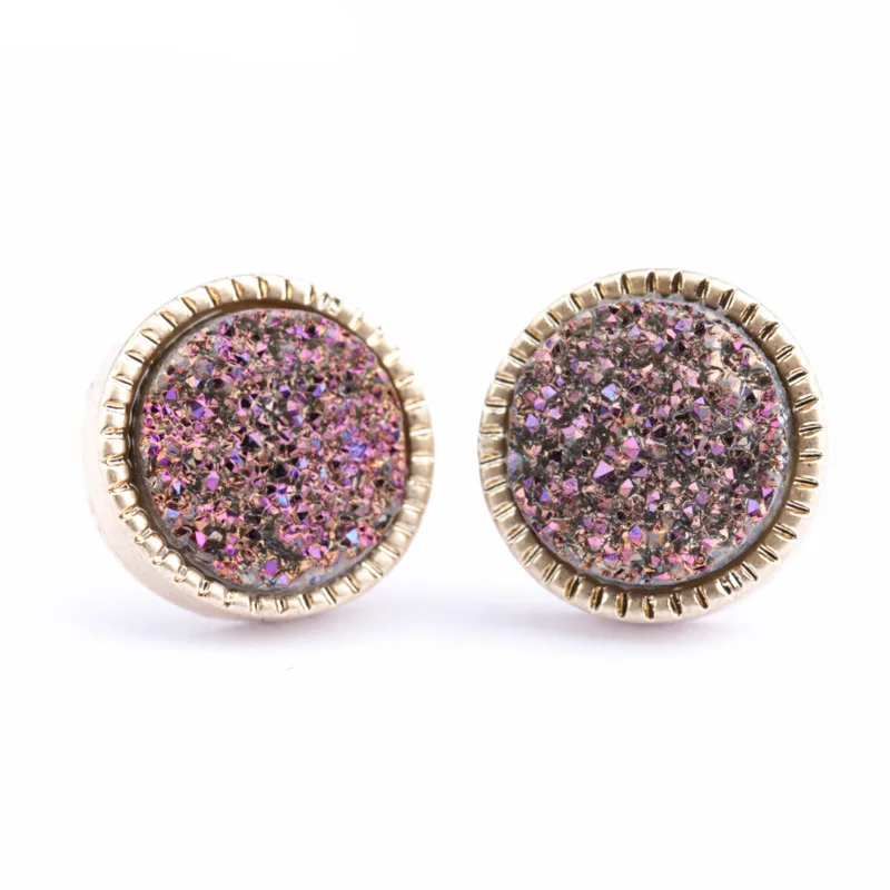 Друзовые серьги-гвоздики мини-серьги из искусственной смолы модные дизайнерские