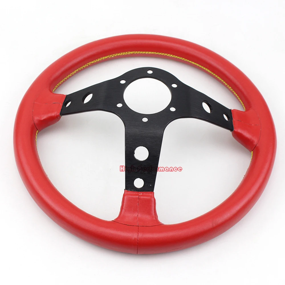 Гонки 330 мм Универсальный 13 дюймов красные кожаные Vertex рулевое колесо|Рулевые