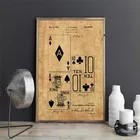 Абстрактное искусство игральные карты винтажный настенный постер картина для гостиной домашний декор эстетический покер Холст Картина постер