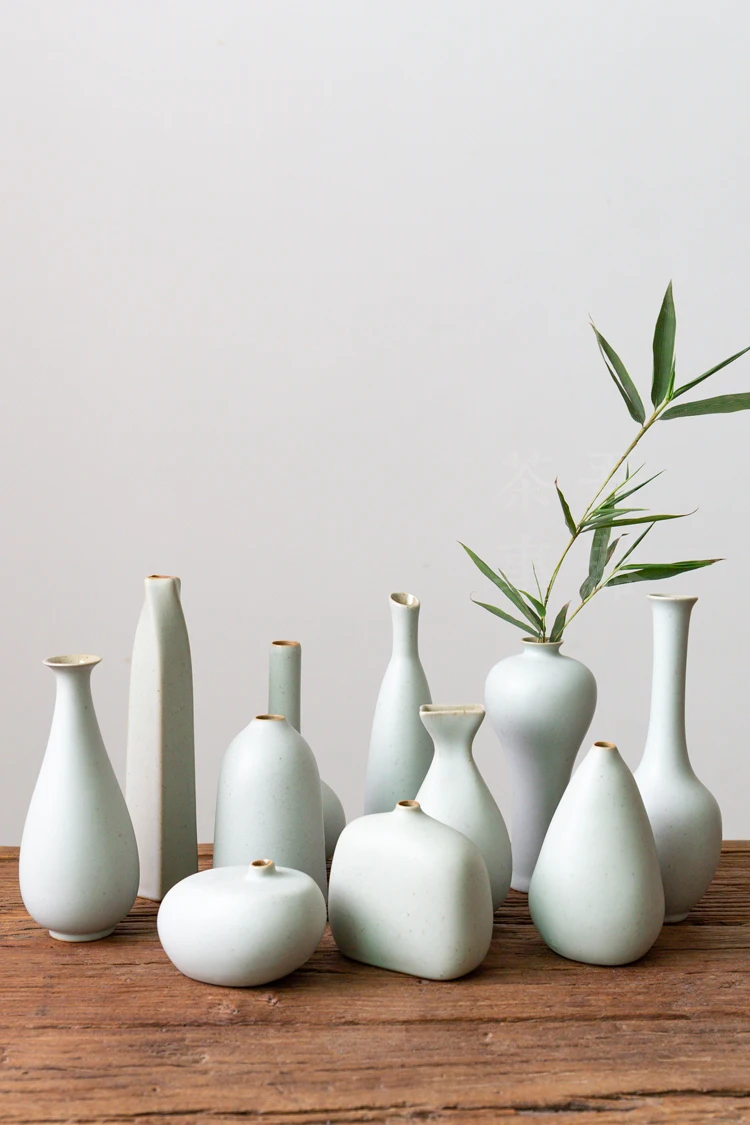 Китайские белые керамические вазы для чайной церемонии настольное украшение