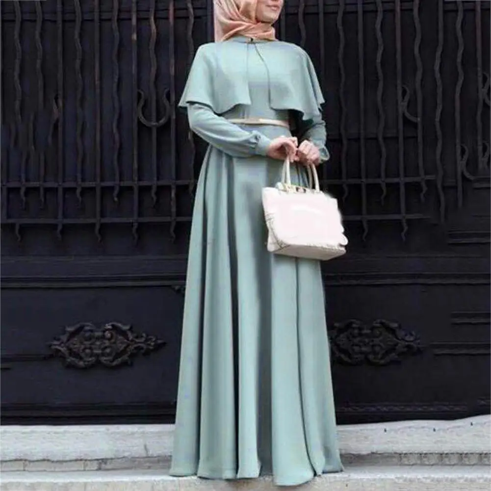 Женское длинное платье Кафтан в этническом стиле с длинным рукавом и