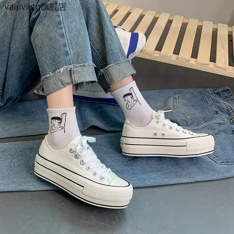 

Spring New High-top Canvas Women Shoes 2019 Classic Students Outdoor High Quality Increase The Platform Ladies Casual Sneakers