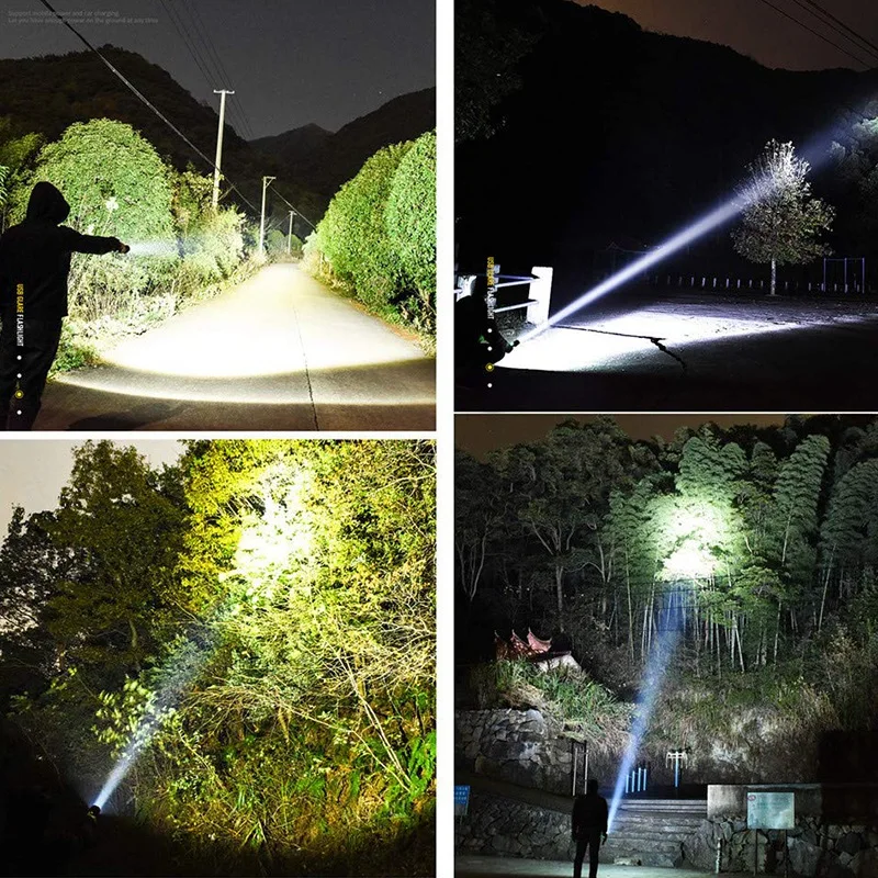 LED Torch Rechargeable Type Fast Charge Zoomable Light IP65 Waterproof Super Bright Camping Flashlight Torches | Спорт и развлечения