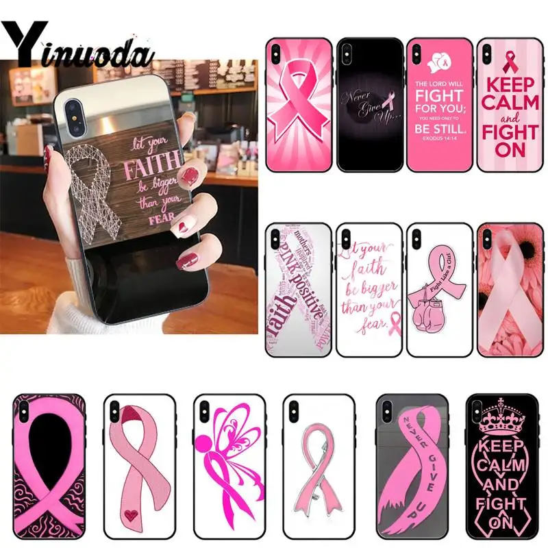 

Girl Breast Cancer pink Ribbon Phone Case cover for iphone 13 X 6 6S Plus coque for iphone 13 XS MAX SE 12 Pro Promax