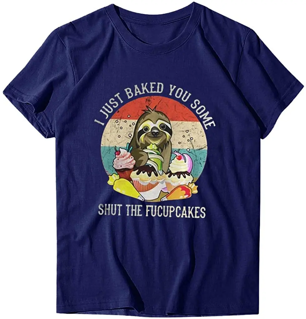 

Cute Sloth T-Shirts Women Graphic Blessed Shirt Funny Tees Tops New Arrivals Harajuku Tee Summer 2020 Breathable Cotton Tshirt