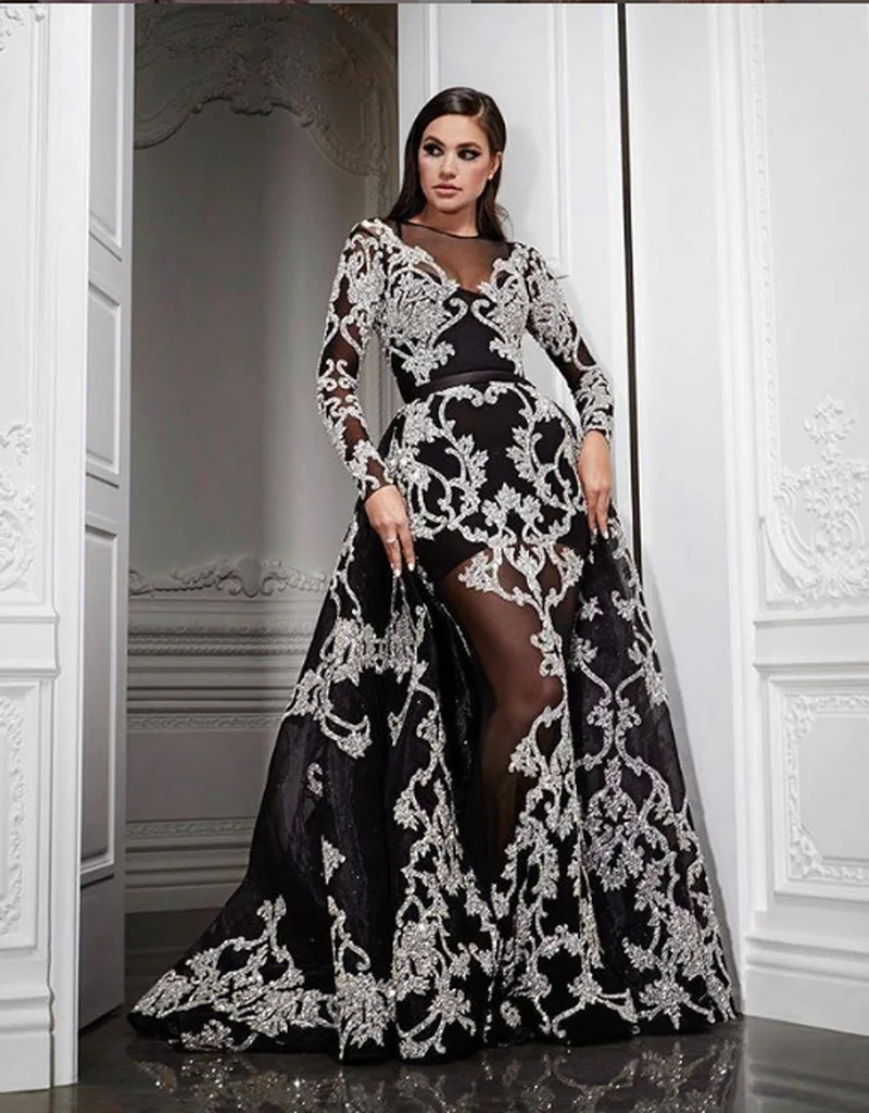 Сексуальное вечернее платье для женщин с длинным рукавом бронзовое банкета