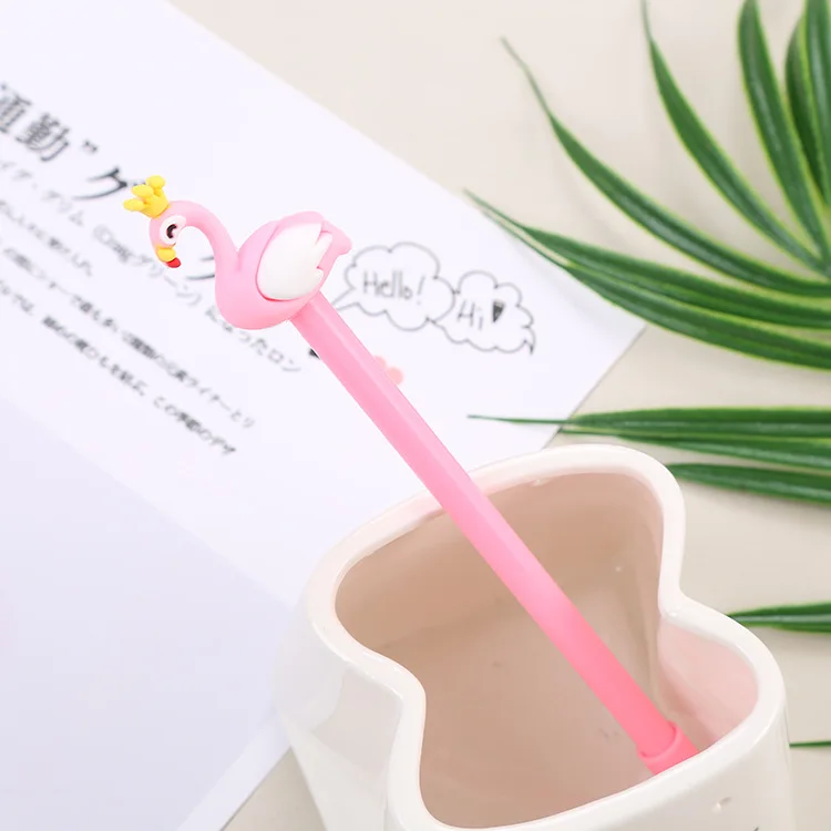 24 шт. креативная мультяшная гелевая ручка в виде фламинго милые канцелярские