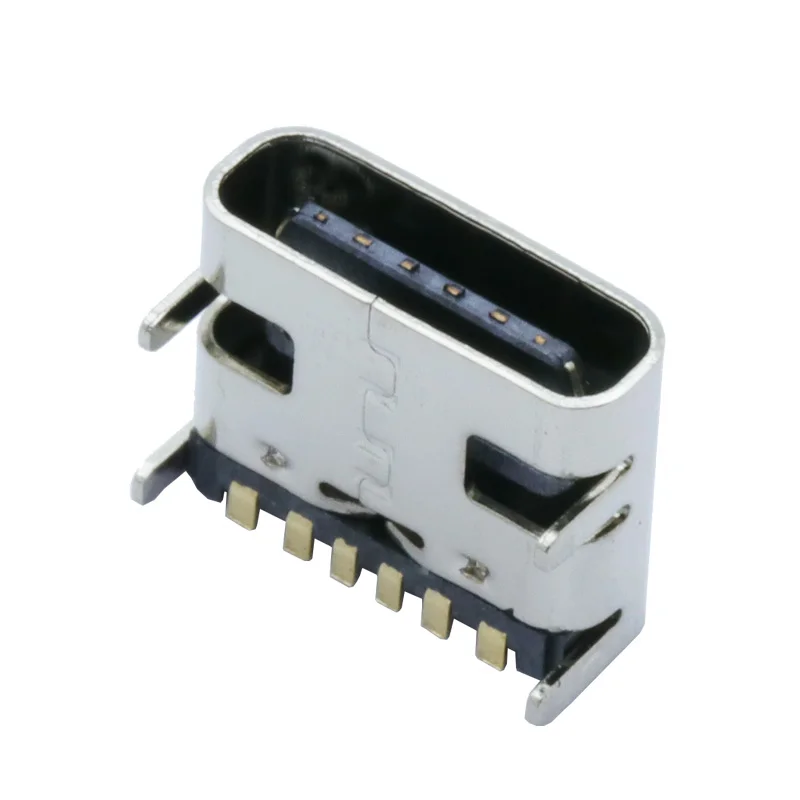 Гнездовой разъем 100 шт./лот USB Type C 6 Pin SMT 3 1 гнездовой SMD DIP для печатной платы