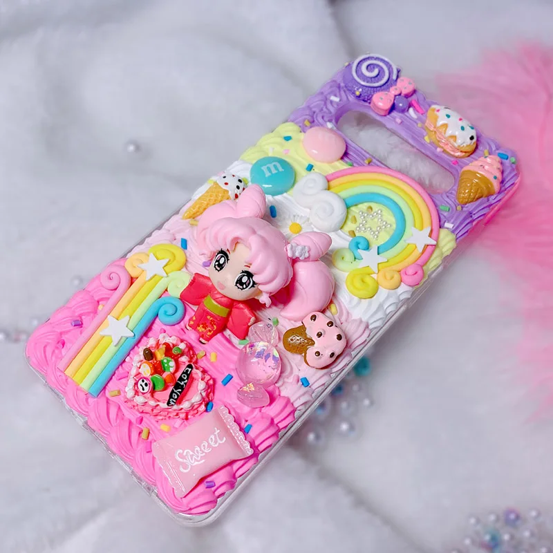 Чехол для Samsung Note10 plus DIY 3D чехол Sailor moon телефона Galaxy s10 s7/s8/9 + кремовый корпус ручной