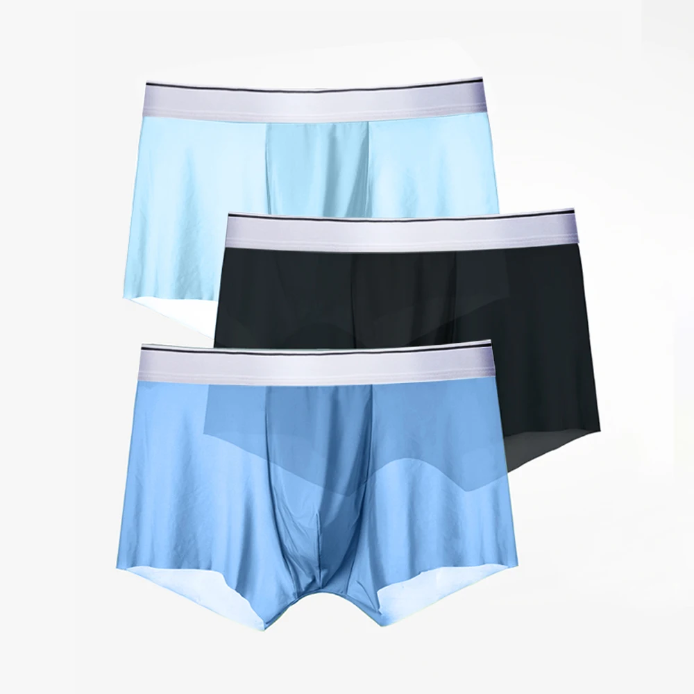 

Underwear Men Boxer Men's Panties Ice Silk Breathable Comfortable Soft Boxershorts Long Underpants Underwear Male M-4XL Summer