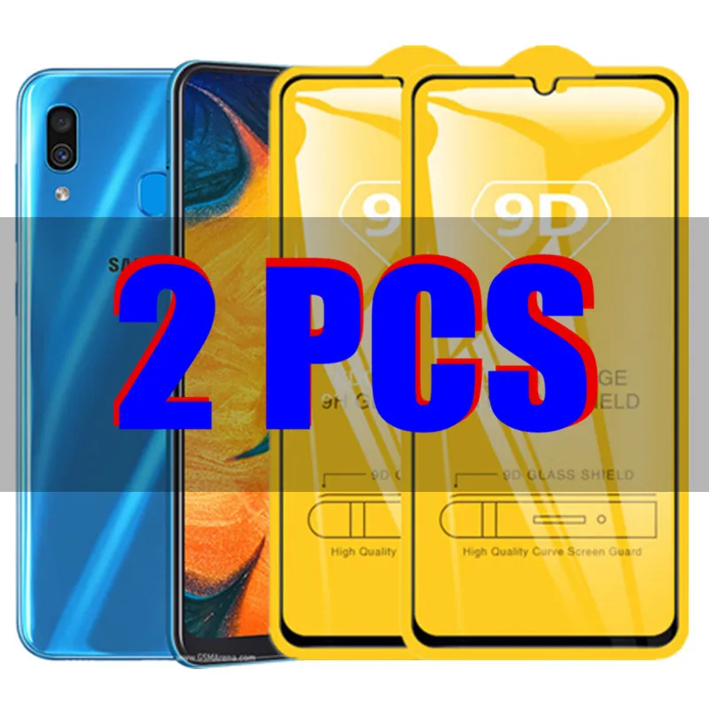 

2Pcs 9D Glass For Samsung A20 A30 Protective Glass on the for Samsung Galaxy A20 SM-A205FN/DS A30 SM-A305F/DS 6.4'' A20 A30