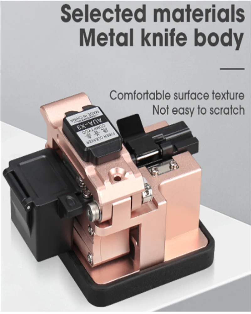 

High Precision AUA-X3 Fiber Cleaver FTTH Cable Fiber Optic Cutting Knife Tools Cutter Three-in-one clamp slot 24 Surface Blade