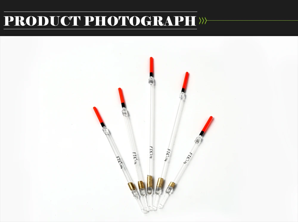 ФТК 10 шт./лот нейлон Пластик поплавок 1,0g/1,25g/1,5g/1,75g/2,0g с украшением в виде кристаллов Пластик Рыболовные Поплавки трубки Набор рыболовные снасти