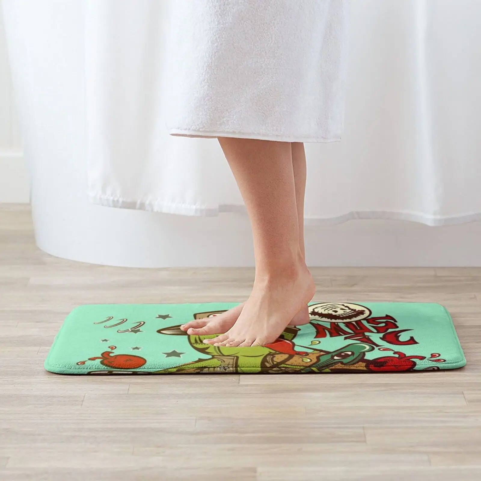 Коврик с рисунком рок-музыки нескользящий коврик для входной двери музыки и