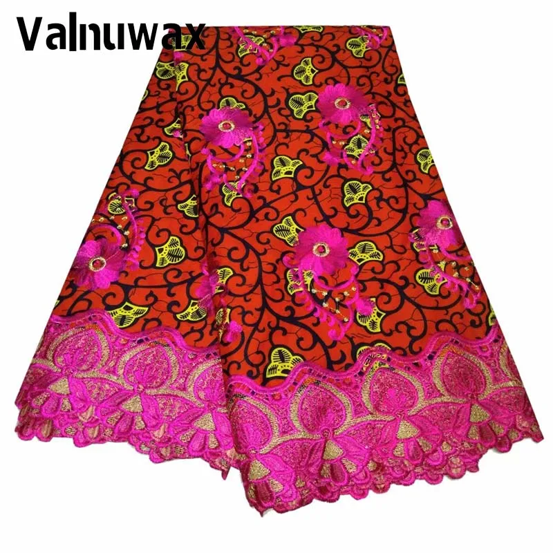 

Classic African Wax Lace Fabrics 6Yards Real Wax Prints Cotton Fabric Patchwork Embroidery Water Soluble Lace Sewing Women Dress
