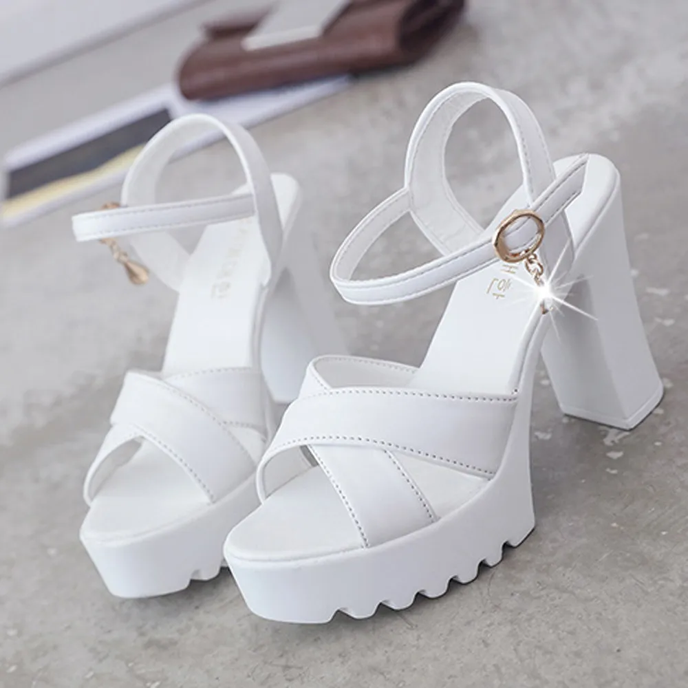 

Women Fish Mouth Platform High Heels Wedges Buckle Slope Sandals Women Shoes Woman Platform Party Sandals High Heels Footstep