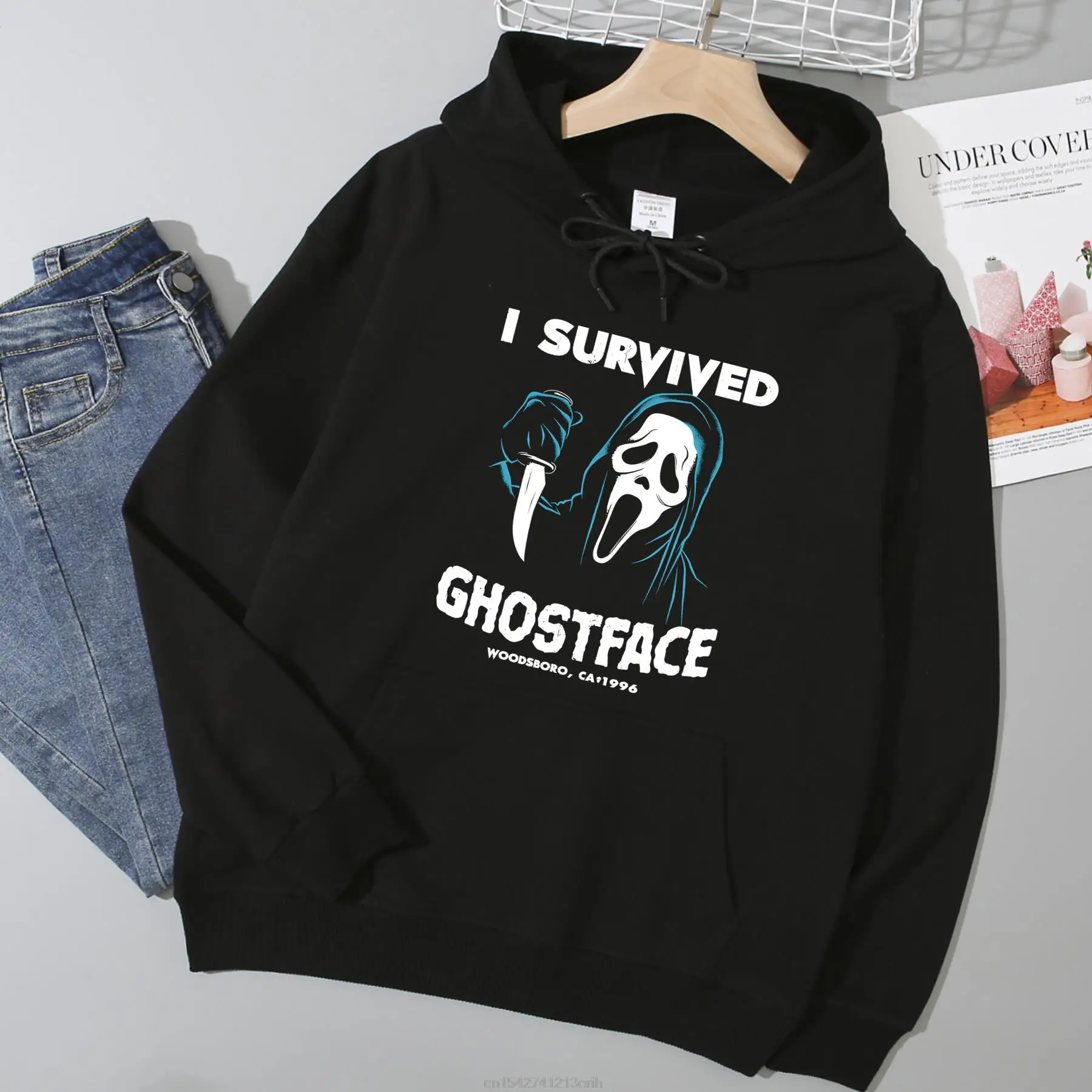 

Men/women Fashion Hip Hop Long Sleeve Oversize Woodsboro Survivor Hoodies Unisex Clothes Anime Harajuku Sweatshirt Vintage