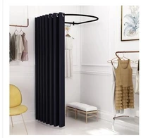 custom u shaped clothing store display shelf mobile fitting room door curtains fitting ring changing room track bar