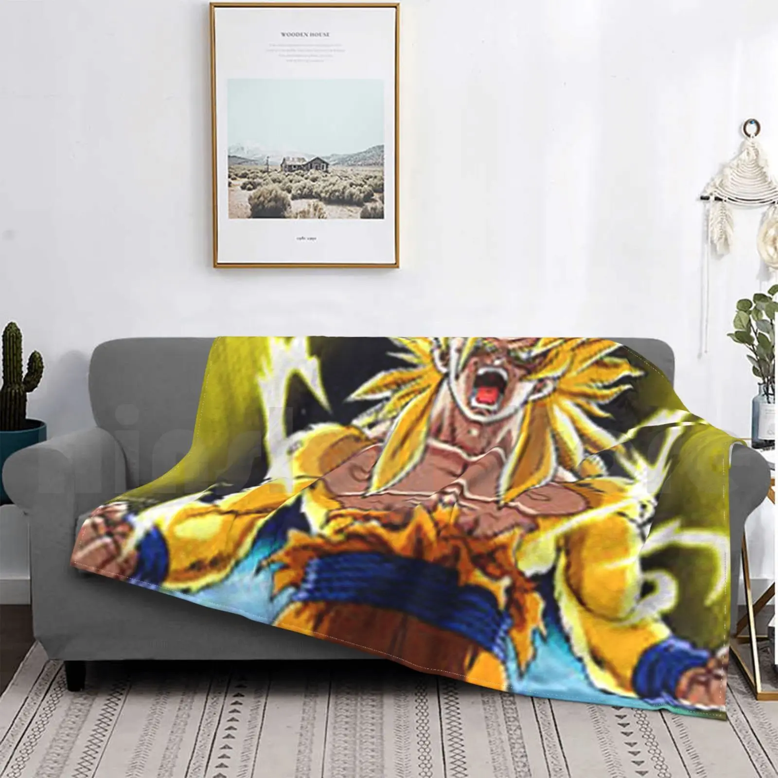 Супер одеяло Dbz для дивана кровати путешествий аниме супер сиян
