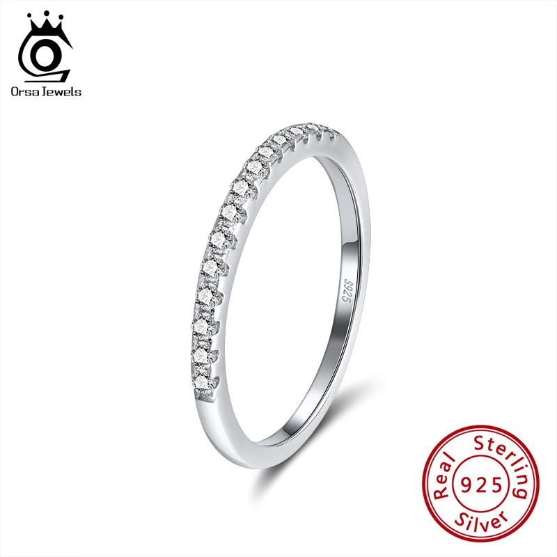 

ORSA JEWELS свадебные женские кольца для женщин Простые геометрические кольца на палец обручальные массивные серебряные 925 ювелирные изделия ...