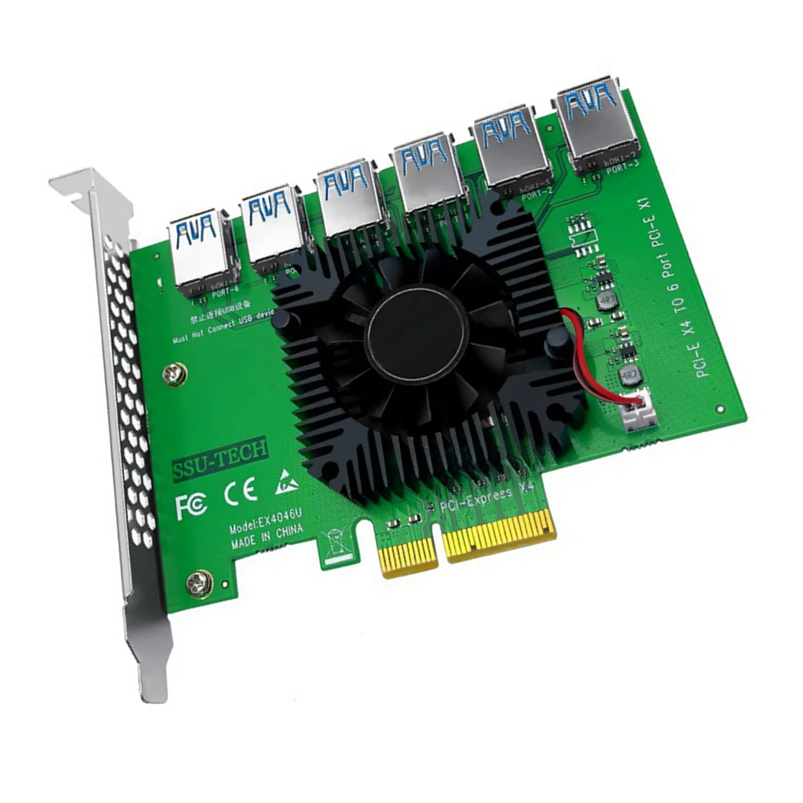 

PCIE 1 To 6 PCI Express X4 20Gb To 6 Port Riser Card Adapter Extender for Mining USB 3.0 Riser Card for Windows XP/7/8/10