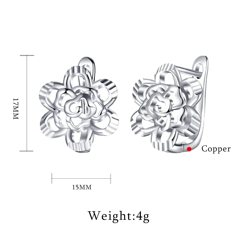 Новые модные простые серьги-гвоздики с полыми цветами медные маленькие серьги