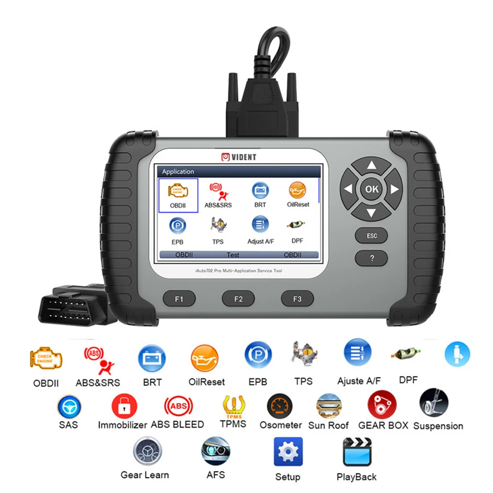 Автомобильный диагностический инструмент VIDENT iAuto702 Pro iAuto 702Pro с ABS/SRS/EPB/DPF до 19