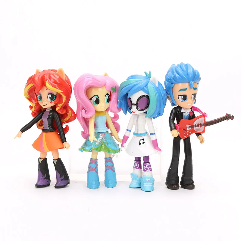 Игрушки My Little Pony, экшен-фигурки из ПВХ, мини-фигурки — пони Радуга Дэш, Сумеречная Искорка, Эпплджек, дракончик Спайк, 12 шт./набор