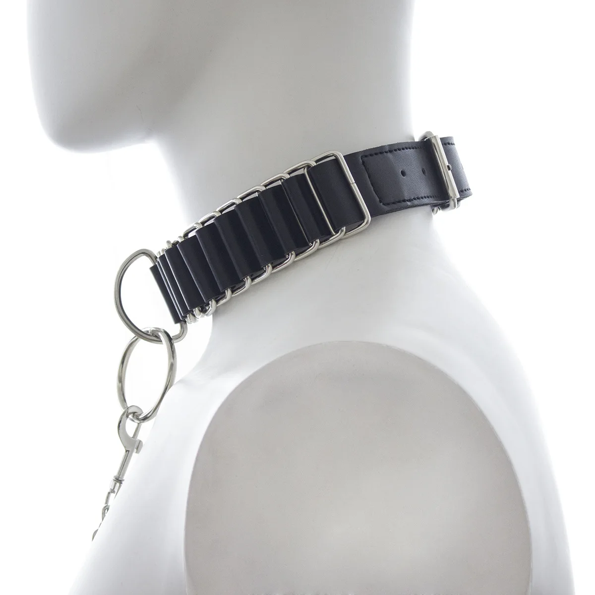 Ручной работы унисекс кожа с круглой горловиной чокером тяжелые металлические